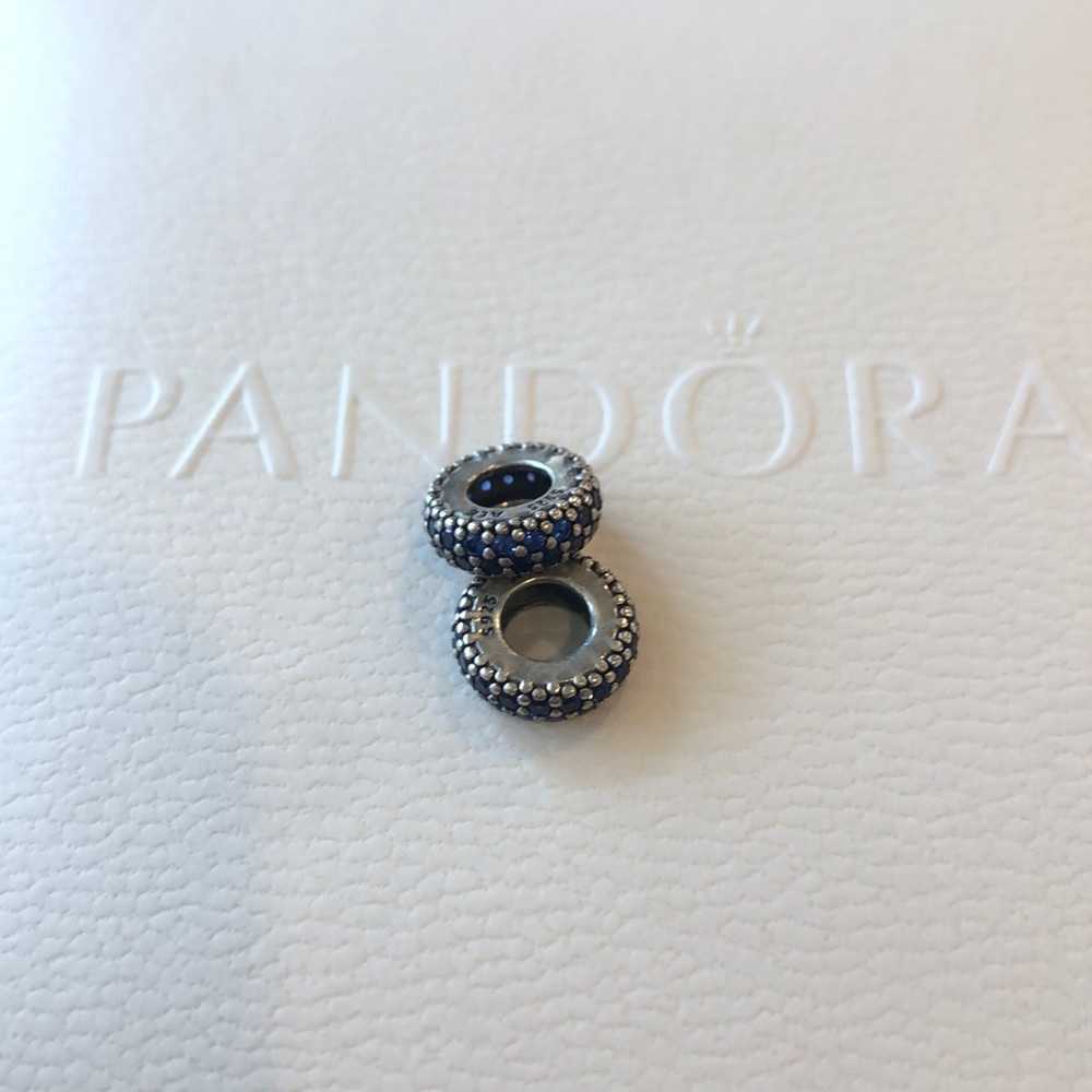 Set of 2 pandora blue spacer charms